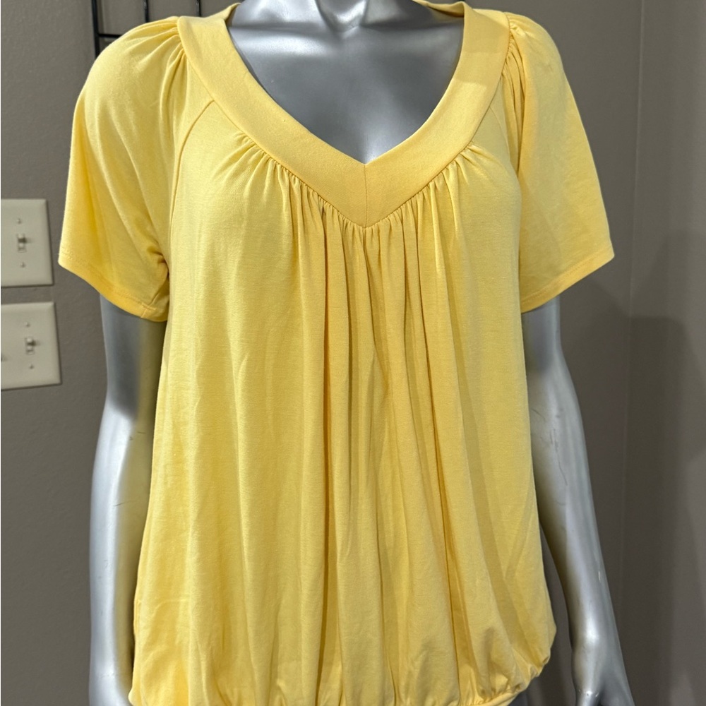 Yellow V-Neck Women's Top